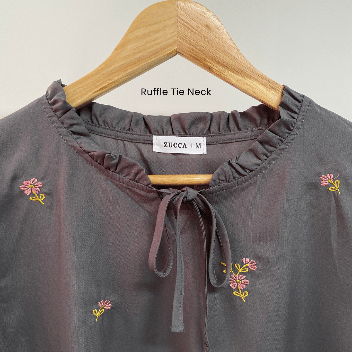 ZUCCA ROSY CASUAL TIE RUFFLE NECK BLOUSE - MA072