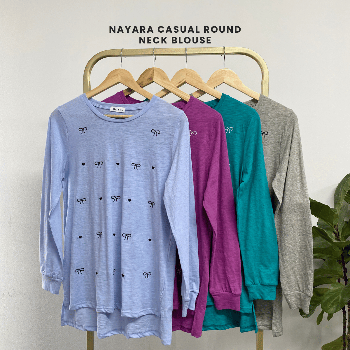 ZUCCA NAYARA KEMEJA KASUAL ROUND NECK PLAIN - MA076