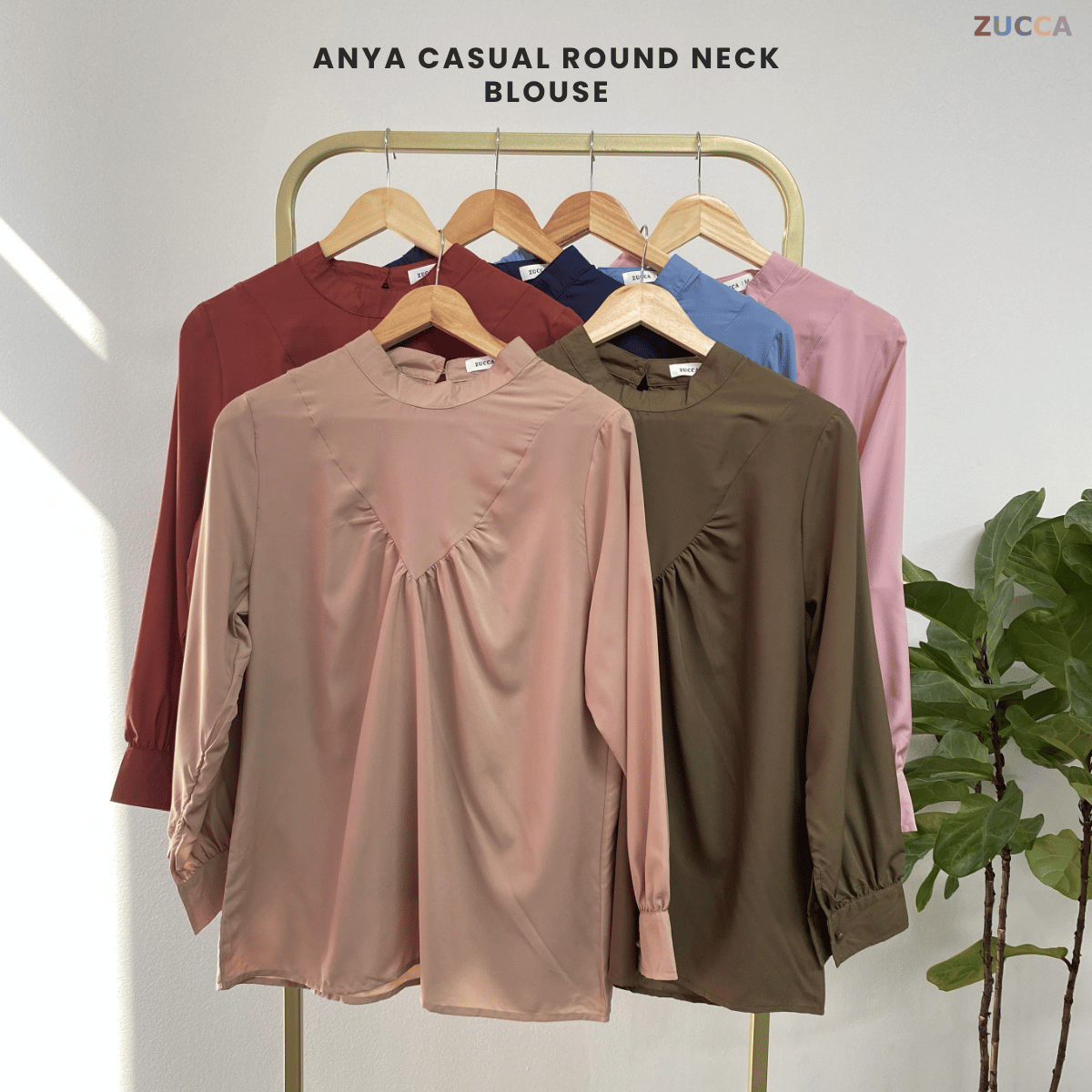 ZUCCA ANYA CASUAL ROUND NECK BLOUSE - MA078