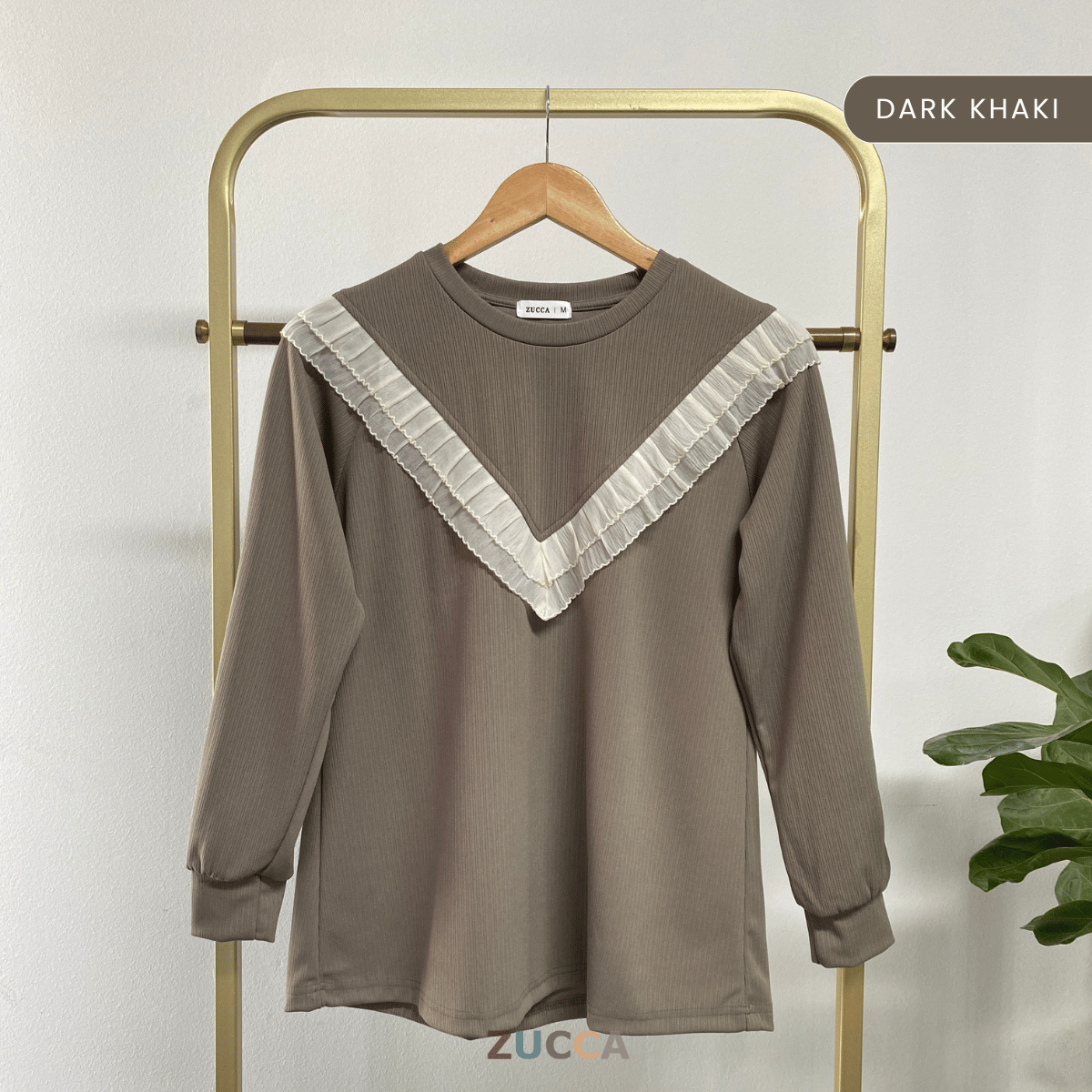 ZUCCA LIYANA BLOUSE KNIT RENDA RUFFLE - MA079