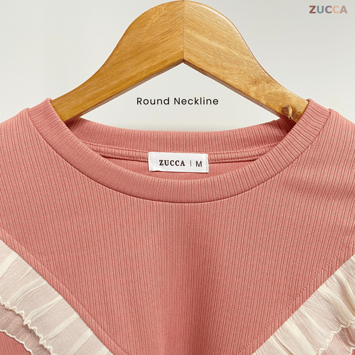 ZUCCA LIYANA BLOUSE KNIT RENDA RUFFLE - MA079