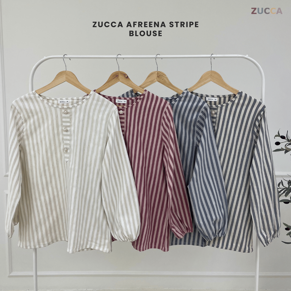 ZUCCA AFREENA STRIPE BLOUSE -MA080 Tops