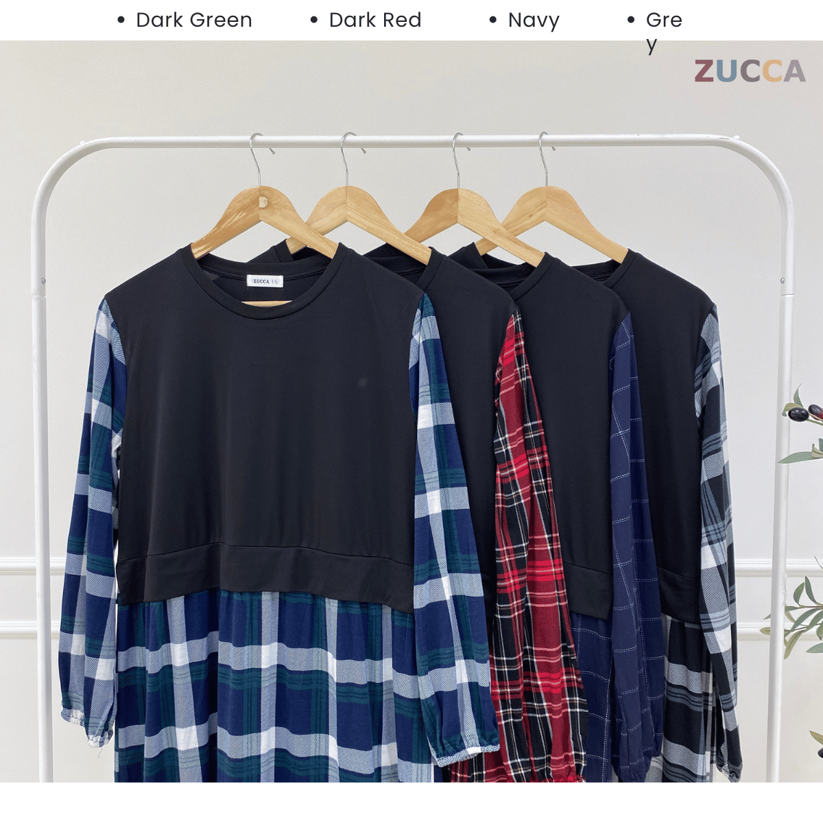 ZUCCA QAMARINA DRESS TARTAN MODEN-MA081 Tops