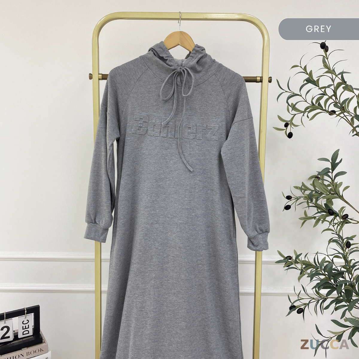 ZUCCA NAURA DRAWSTRING HOODED MAXI DRESS - MA086