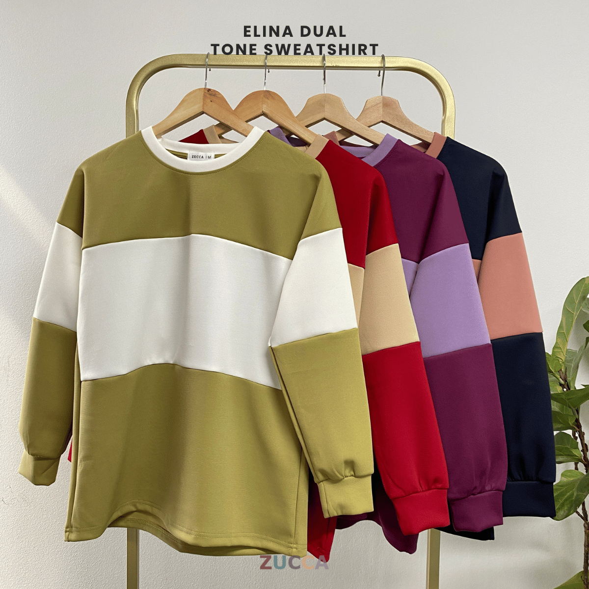 ZUCCA ELINA DUAL TONE SWEATSHIRT - MA087