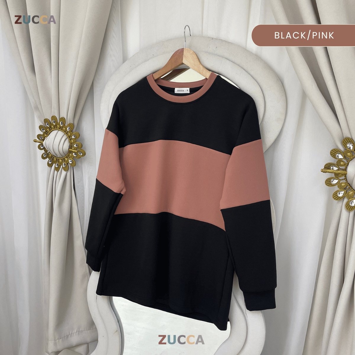 ZUCCA ELINA DUAL TONE SWEATSHIRT - MA087