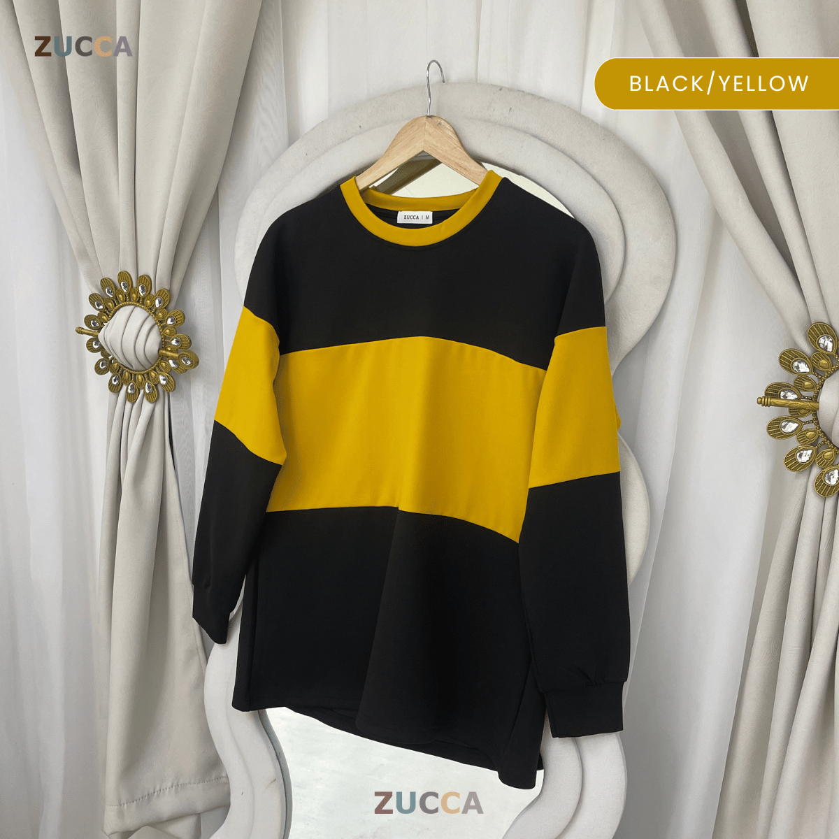 ZUCCA ELINA DUAL TONE SWEATSHIRT - MA087