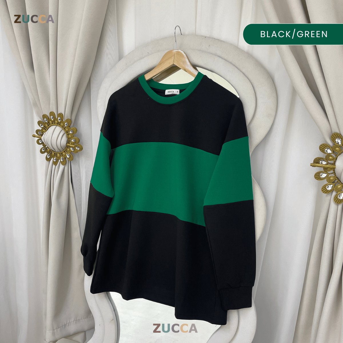 ZUCCA ELINA DUAL TONE SWEATSHIRT - MA087