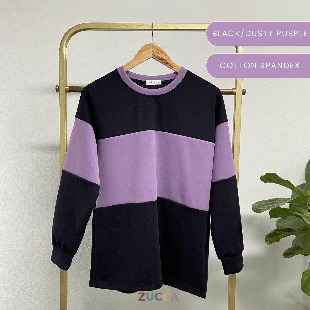 ZUCCA ELINA DUAL TONE SWEATSHIRT - MA087