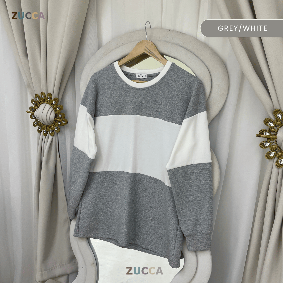 ZUCCA ELINA DUAL TONE SWEATSHIRT - MA087