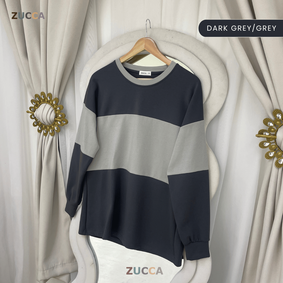 ZUCCA ELINA DUAL TONE SWEATSHIRT - MA087
