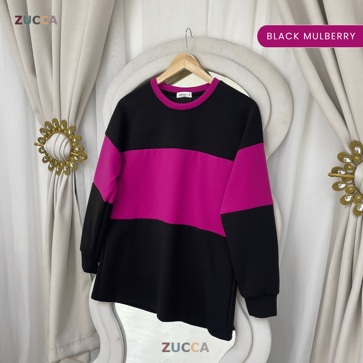 ZUCCA ELINA DUAL TONE SWEATSHIRT - MA087