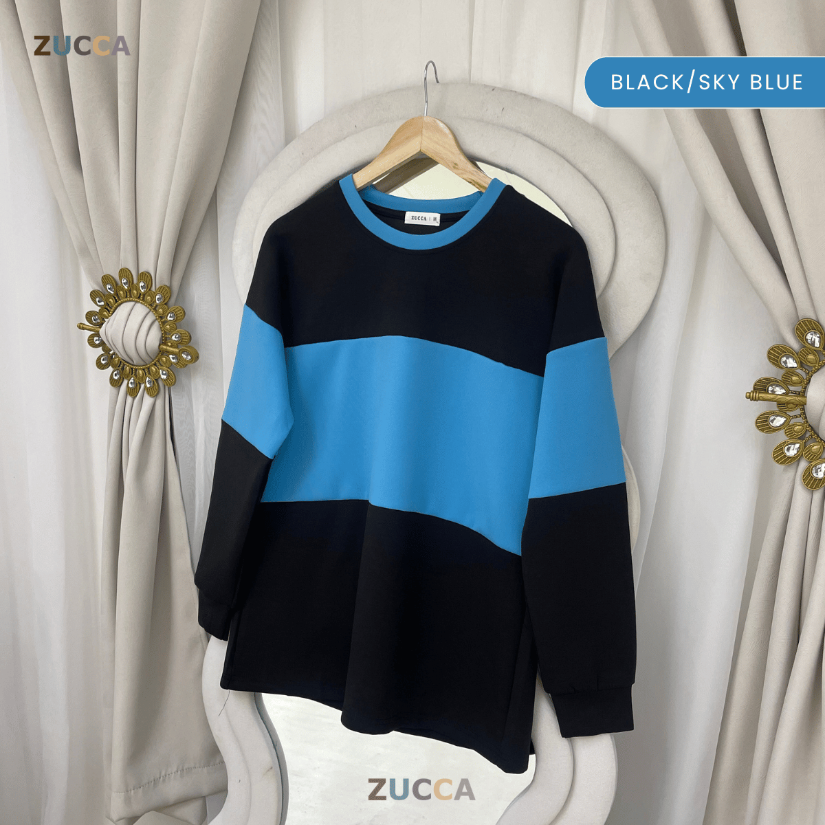 ZUCCA ELINA DUAL TONE SWEATSHIRT - MA087