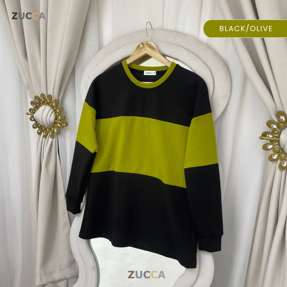 ZUCCA ELINA DUAL TONE SWEATSHIRT - MA087