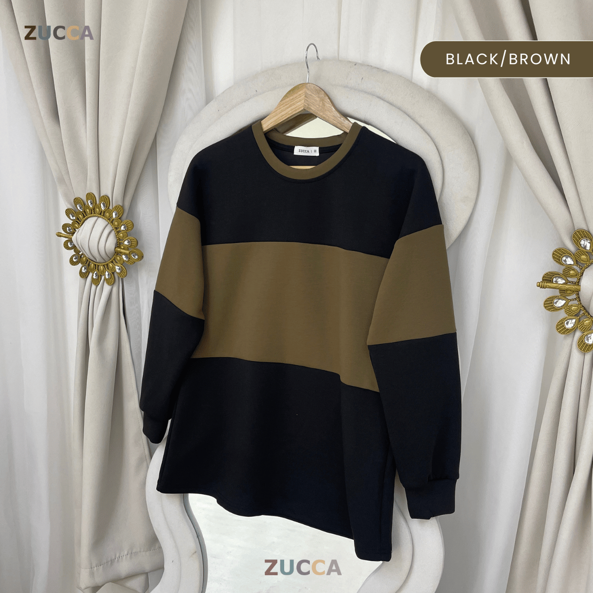 ZUCCA ELINA DUAL TONE SWEATSHIRT - MA087