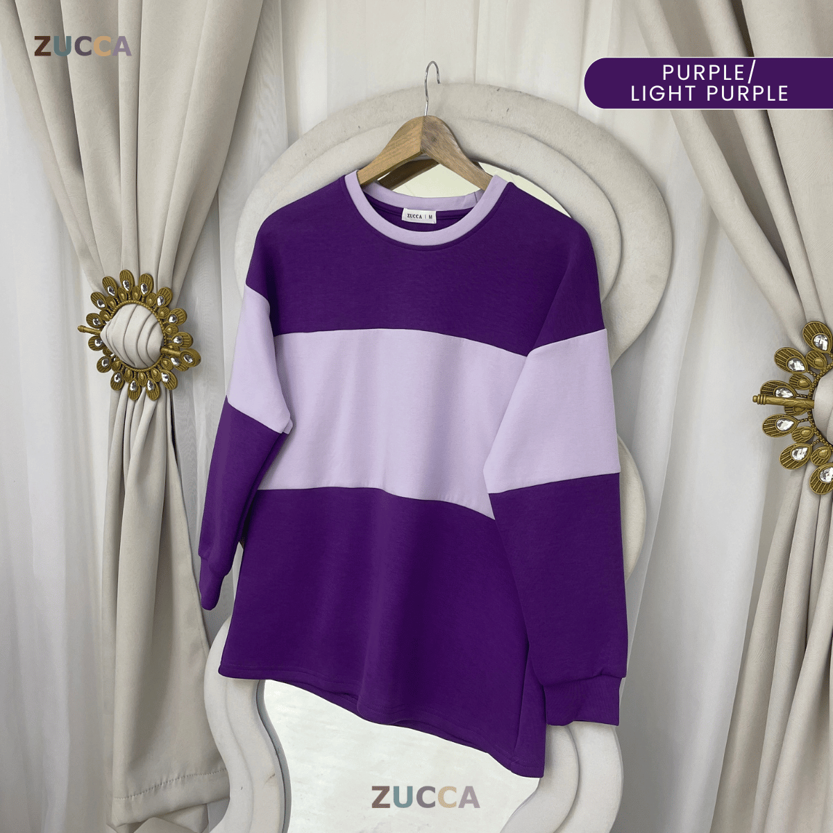 ZUCCA ELINA DUAL TONE SWEATSHIRT - MA087