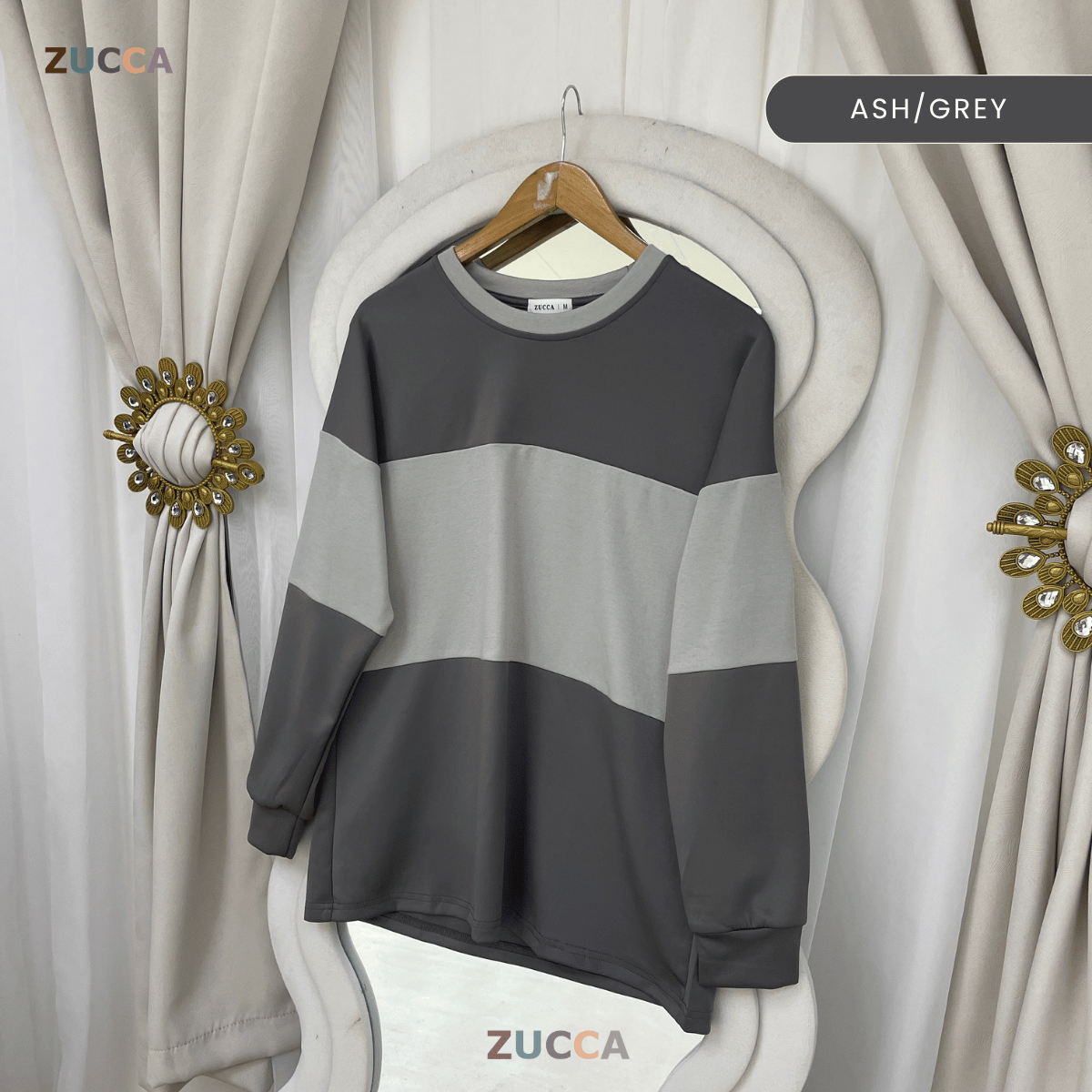 ZUCCA ELINA DUAL TONE SWEATSHIRT - MA087