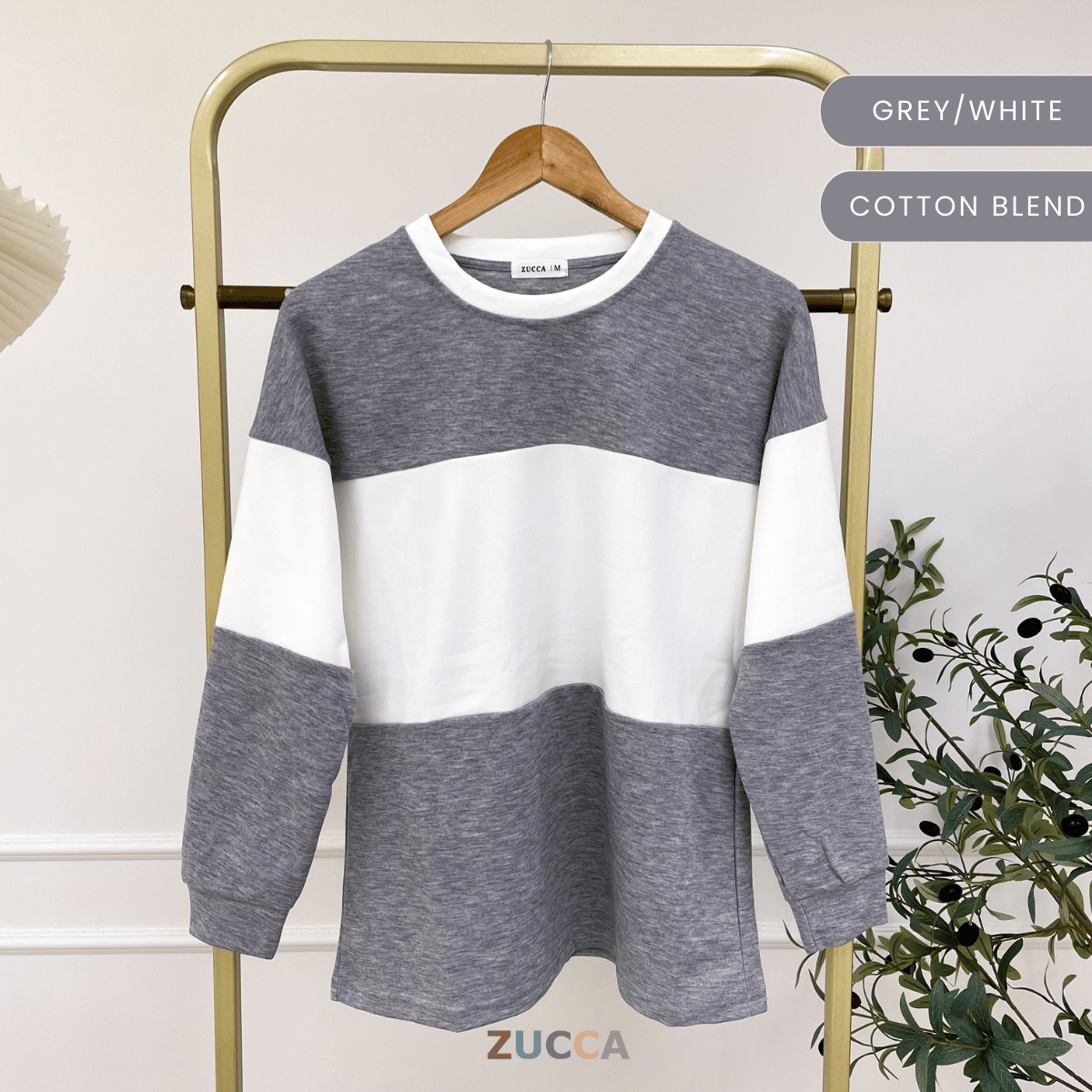 ZUCCA ELINA DUAL TONE SWEATSHIRT - MA087