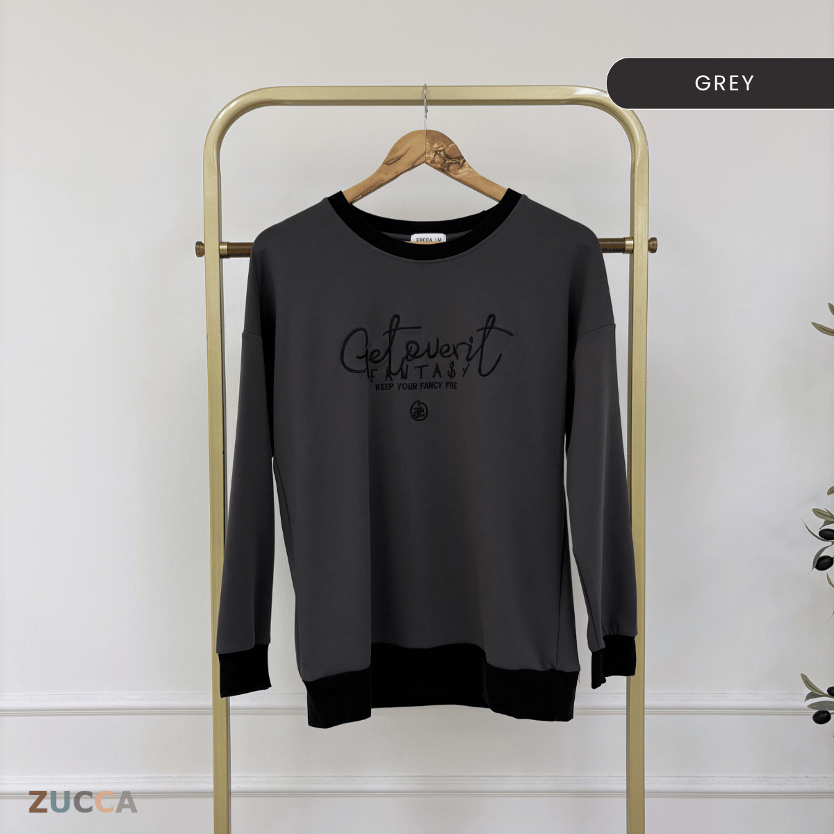 ZUCCA DELISHA LONG SLEEVE KASUAL T-SHIRT PEREMPUAN - MA088