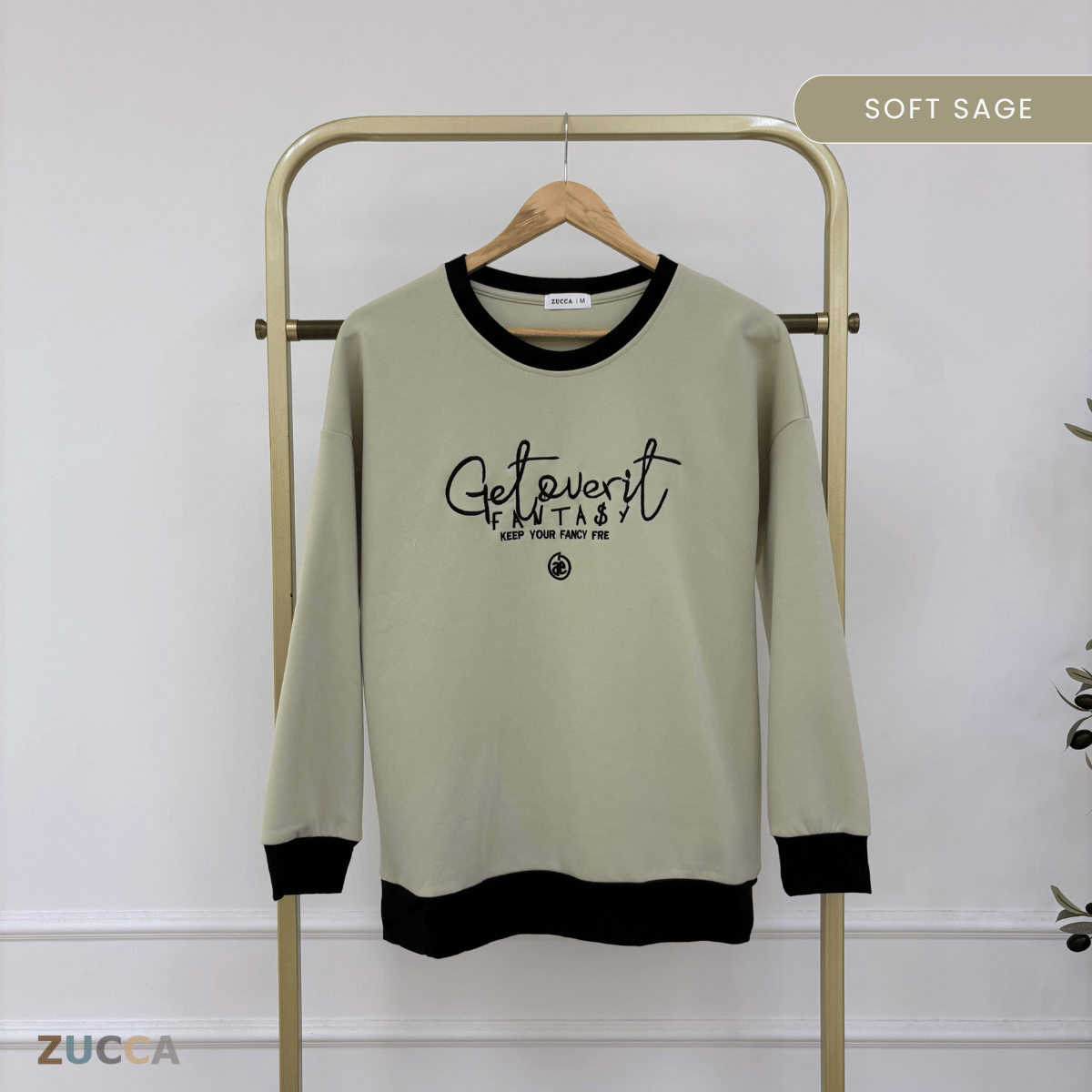 ZUCCA DELISHA LONG SLEEVE KASUAL T-SHIRT PEREMPUAN - MA088
