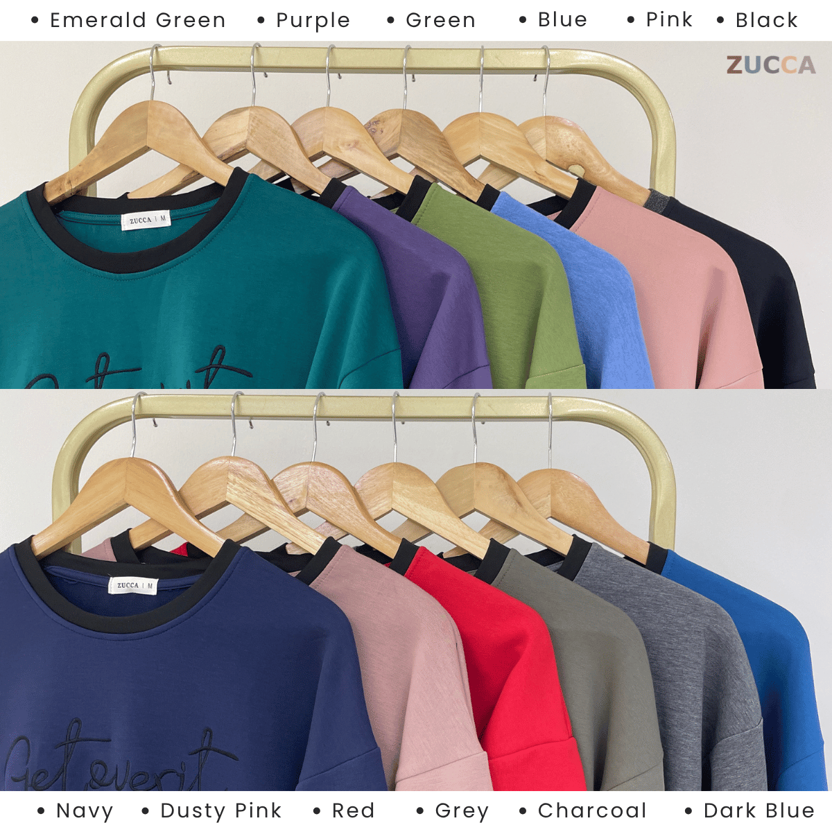 ZUCCA DELISHA LONG SLEEVE KASUAL T-SHIRT PEREMPUAN - MA088