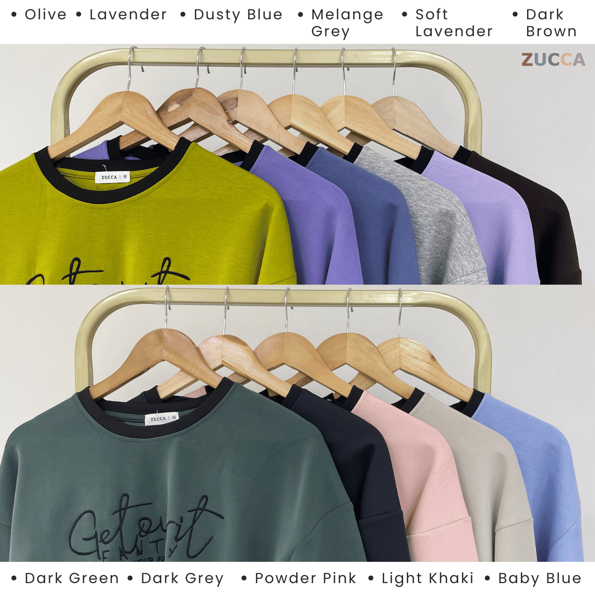 ZUCCA DELISHA LONG SLEEVE KASUAL T-SHIRT PEREMPUAN - MA088