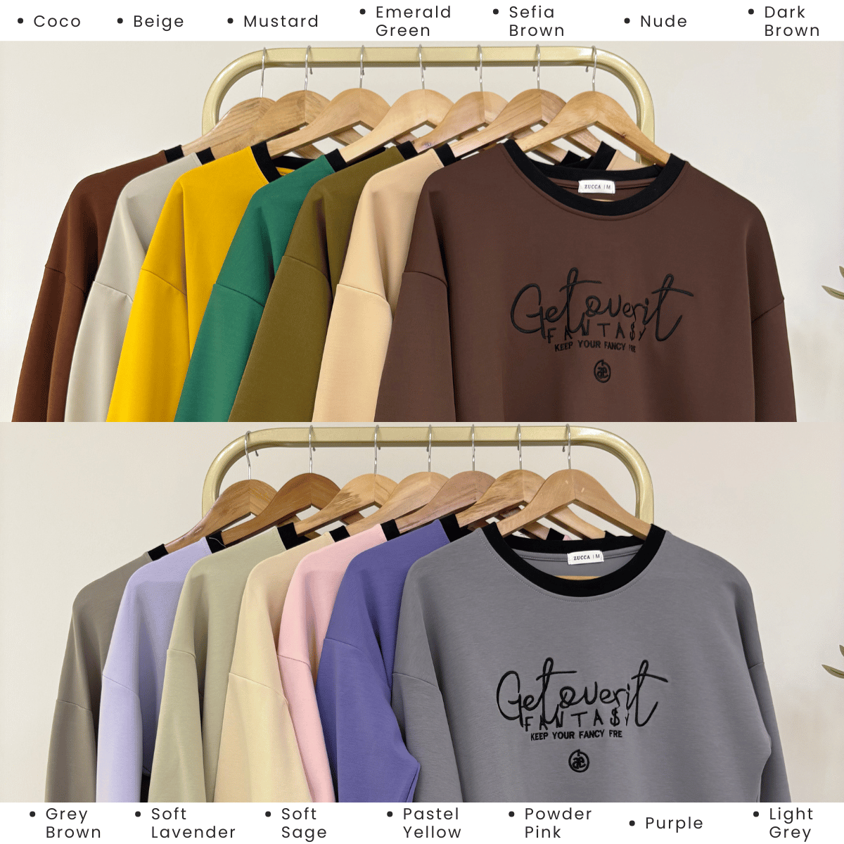 ZUCCA DELISHA LONG SLEEVE KASUAL T-SHIRT PEREMPUAN - MA088