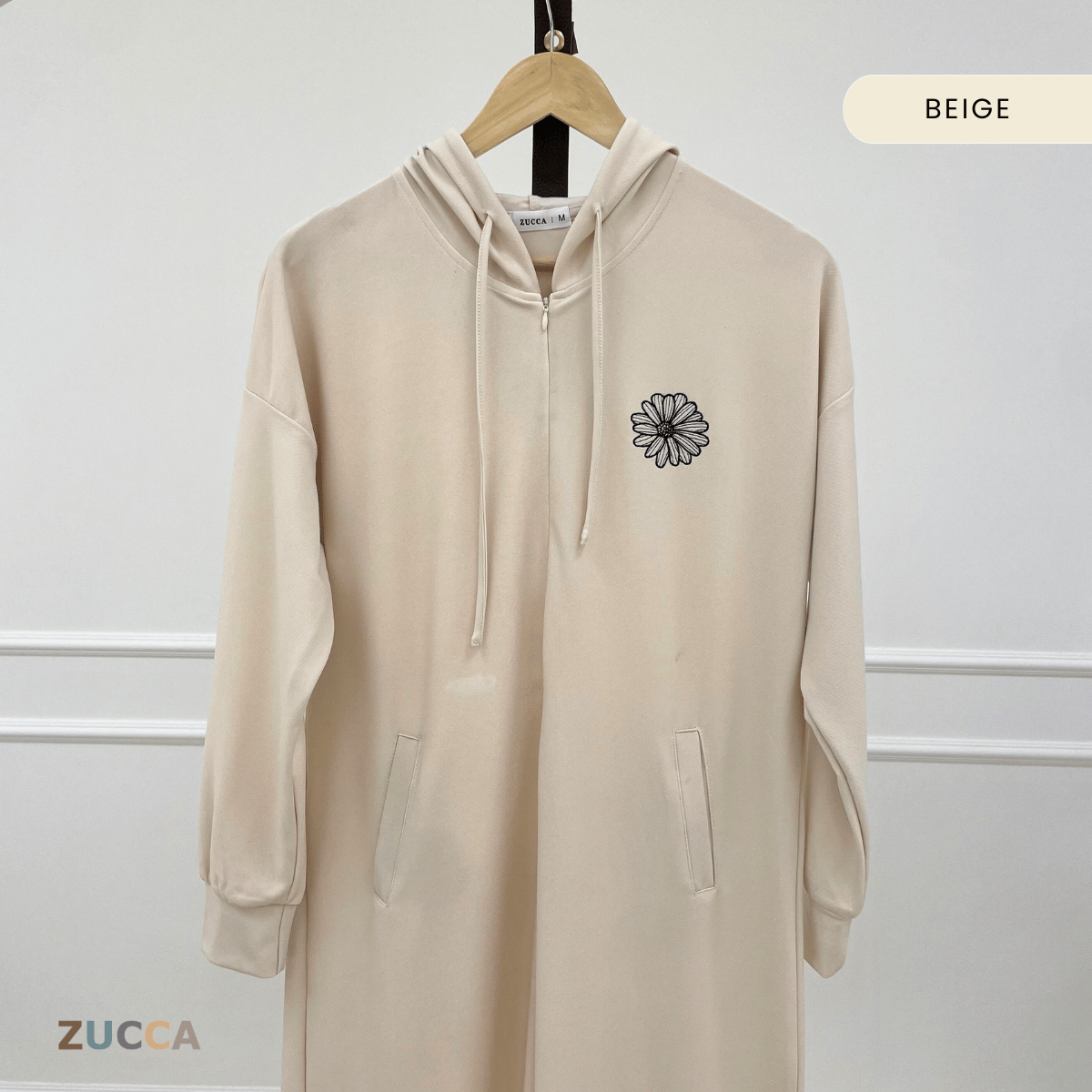 ZUCCA AZALEA EMBROIDERY HOODIE DRESS-MA090