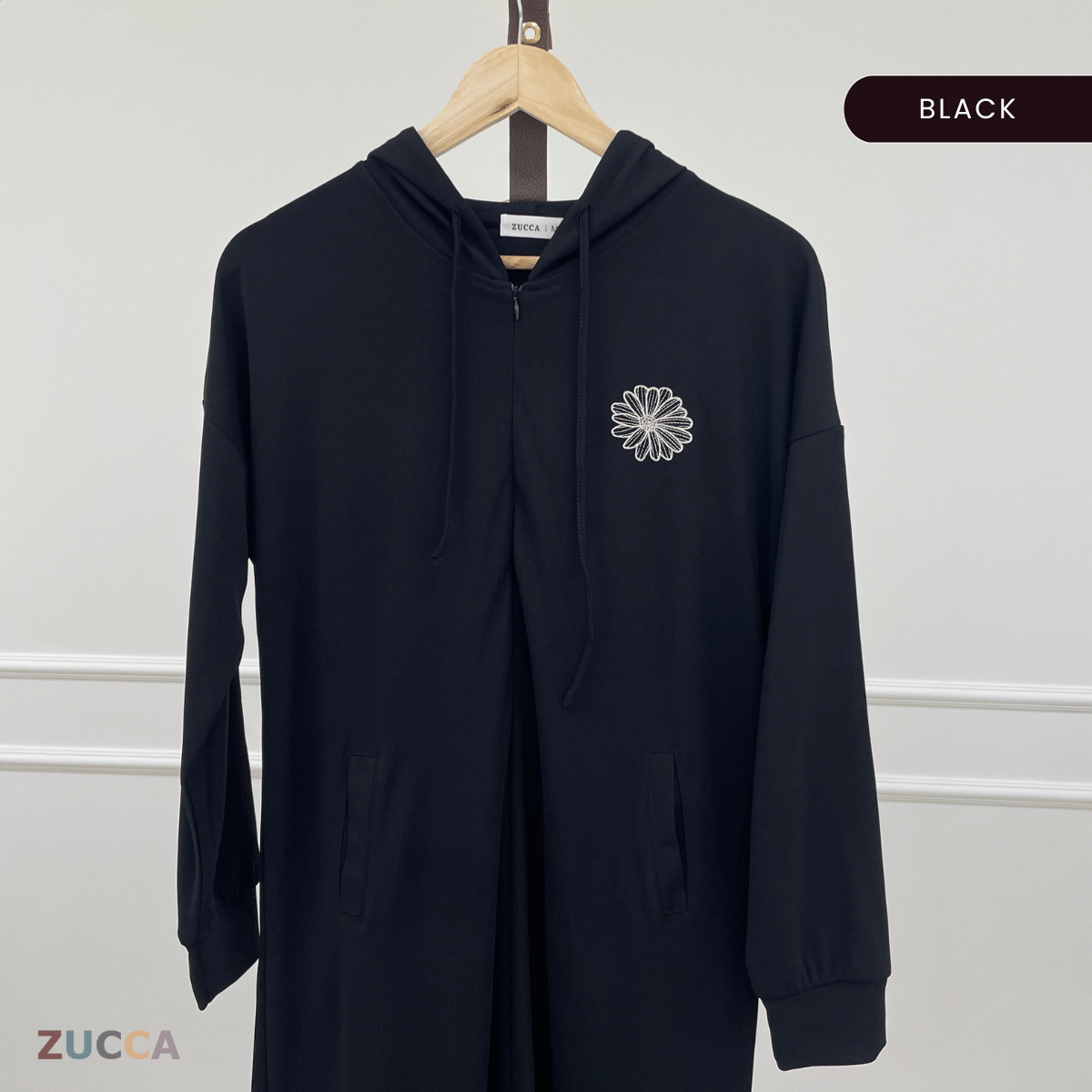 ZUCCA AZALEA EMBROIDERY HOODIE DRESS-MA090