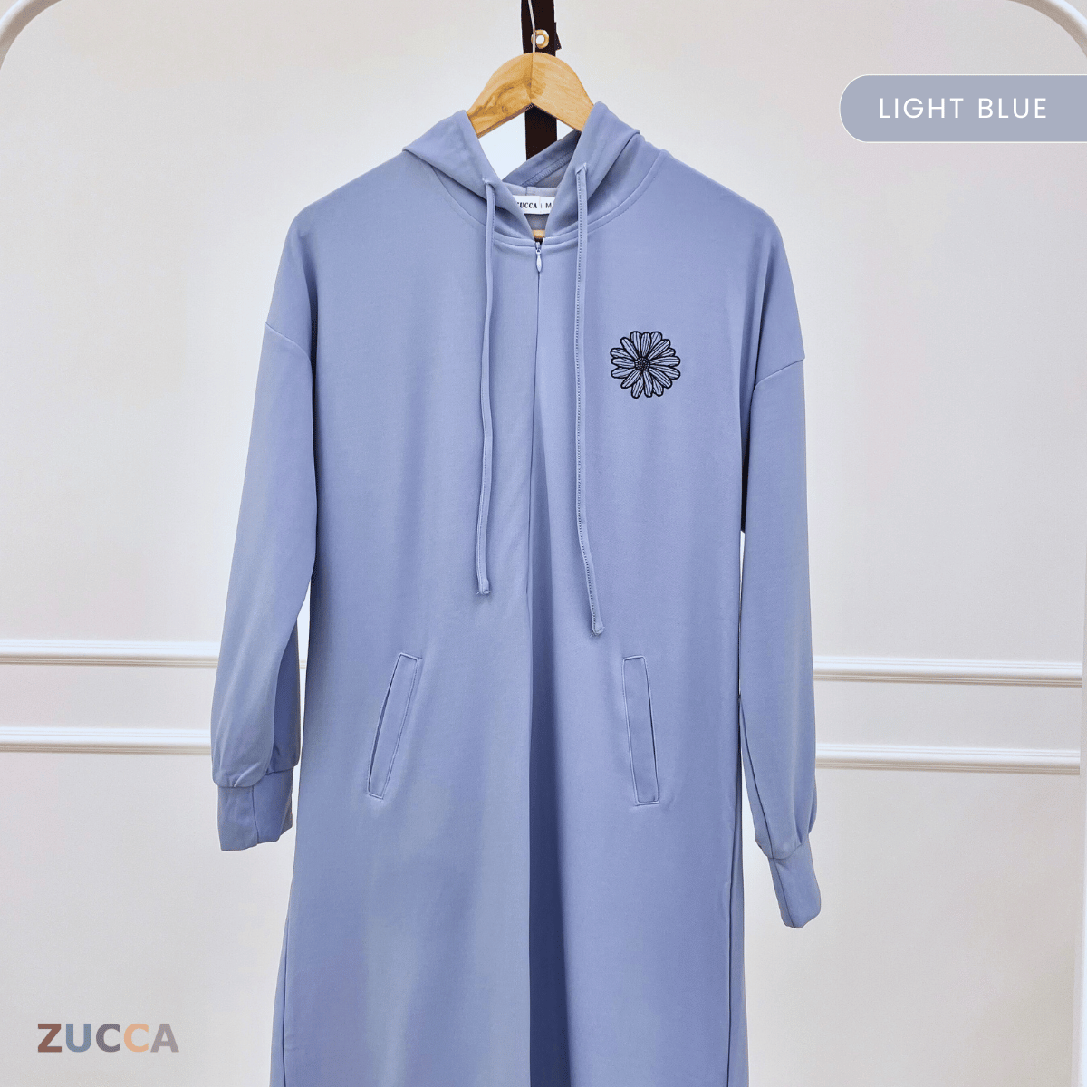 ZUCCA AZALEA EMBROIDERY HOODIE DRESS-MA090