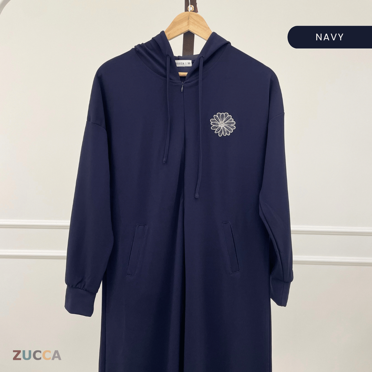 ZUCCA AZALEA EMBROIDERY HOODIE DRESS-MA090