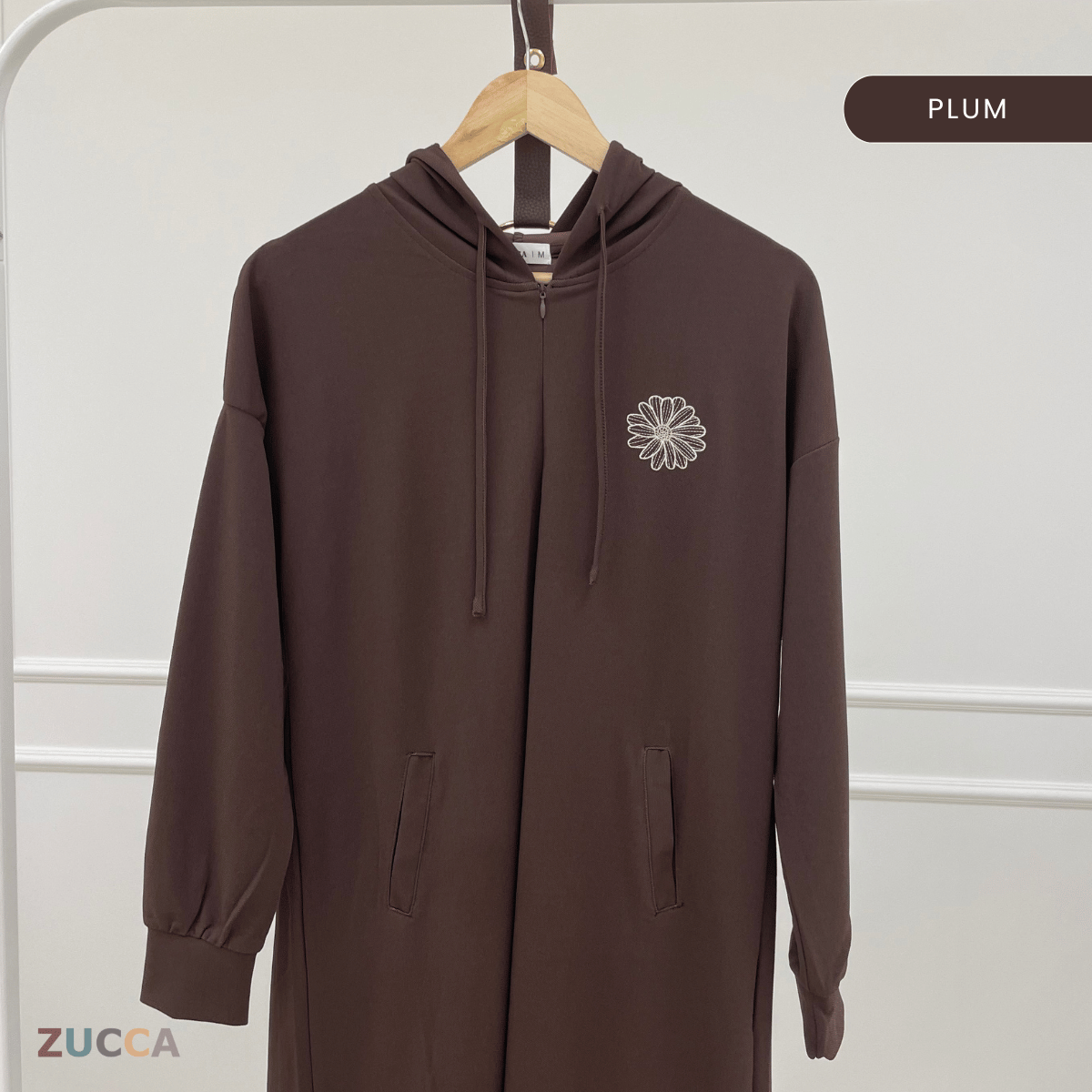 ZUCCA AZALEA EMBROIDERY HOODIE DRESS-MA090