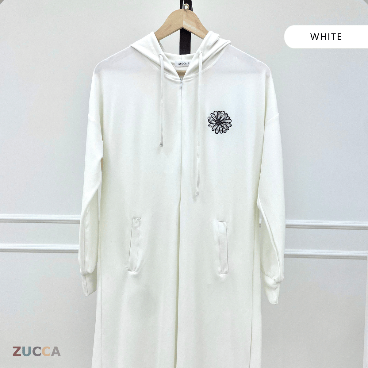 ZUCCA AZALEA EMBROIDERY HOODIE DRESS-MA090