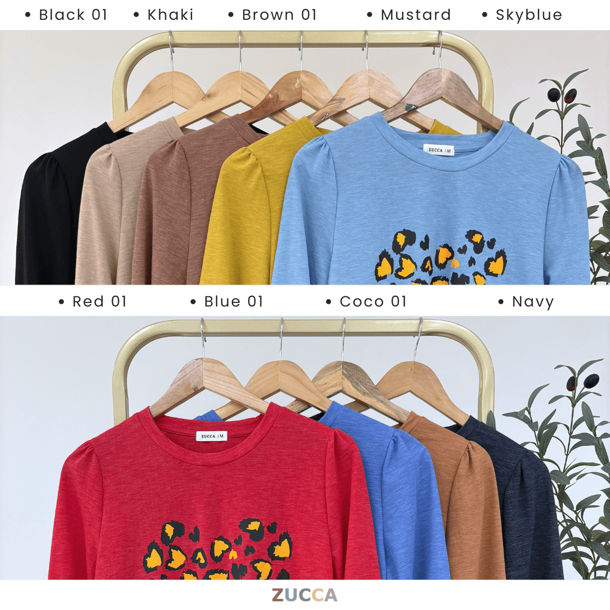 ZUCCA RAFAELA PRINTED KASUAL T-SHIRT PEREMPUAN - MA093