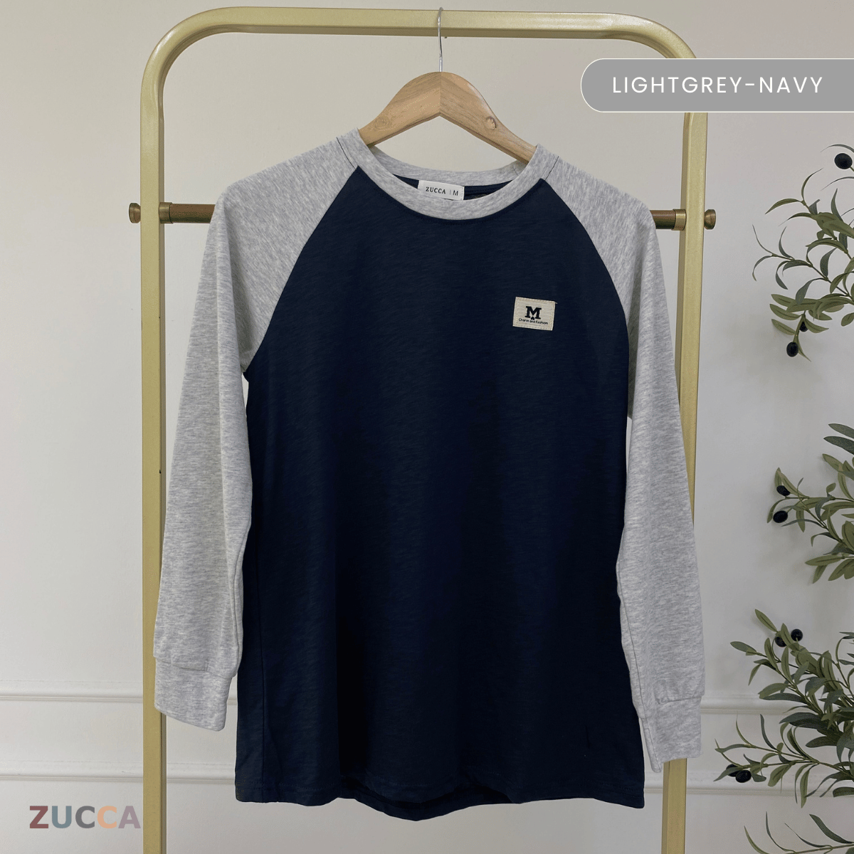 ZUCCA JAMIE TOP KASUAL LENGAN PANJANG RAGLAN-MA096