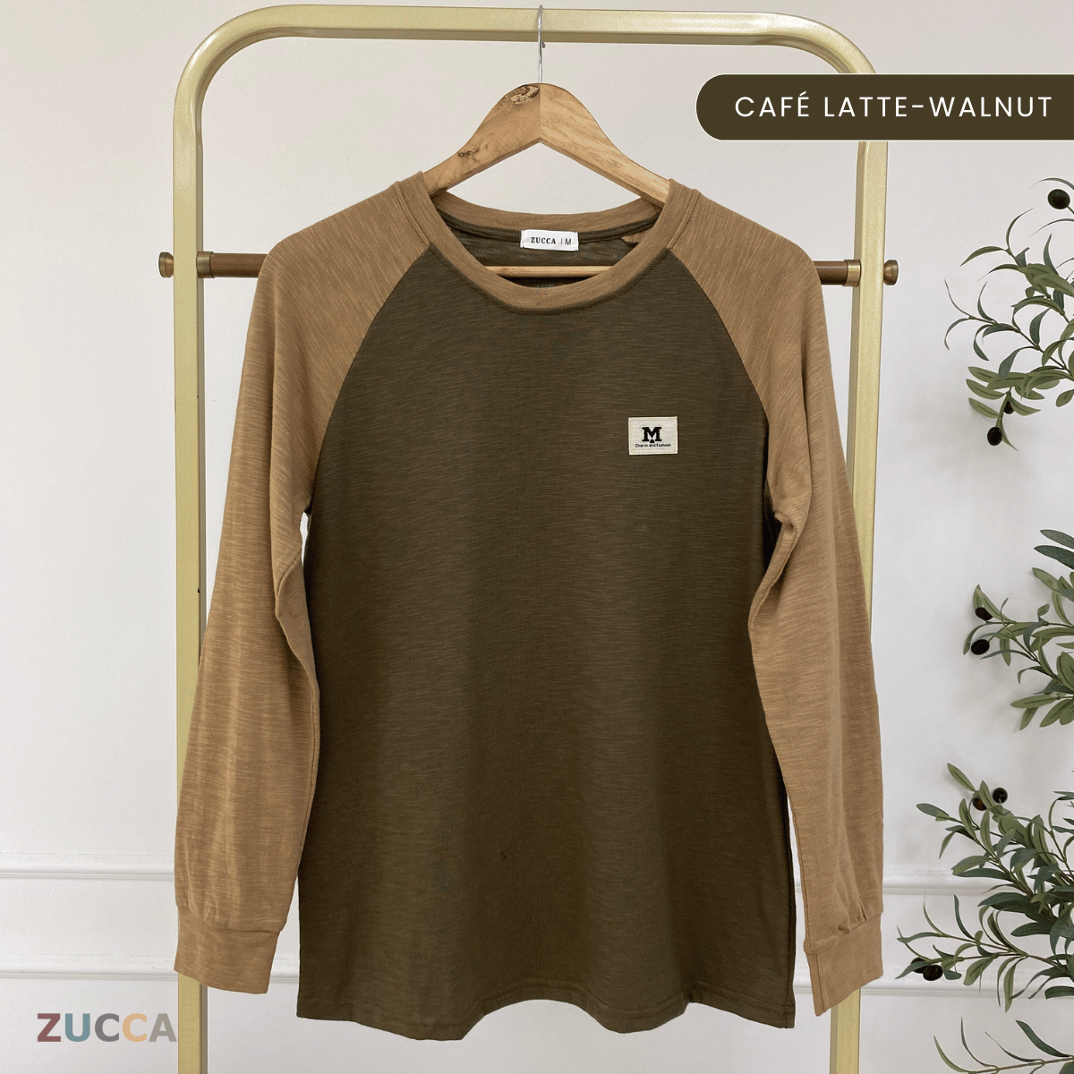 ZUCCA JAMIE TOP KASUAL LENGAN PANJANG RAGLAN-MA096