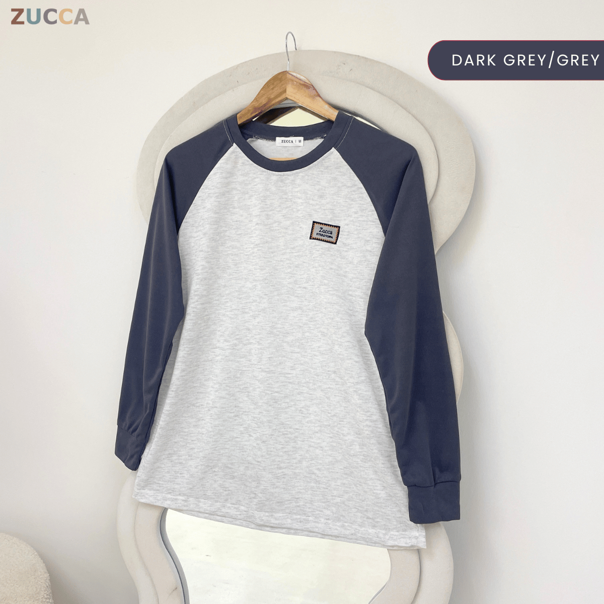 ZUCCA JAMIE TOP KASUAL LENGAN PANJANG RAGLAN-MA096