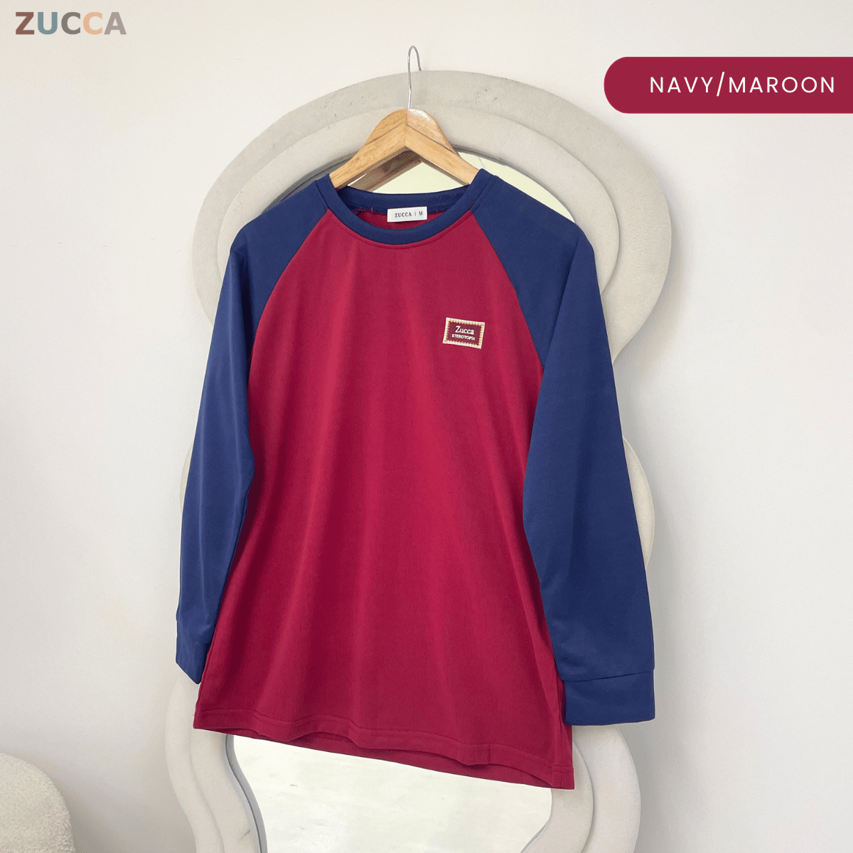 ZUCCA JAMIE TOP KASUAL LENGAN PANJANG RAGLAN-MA096
