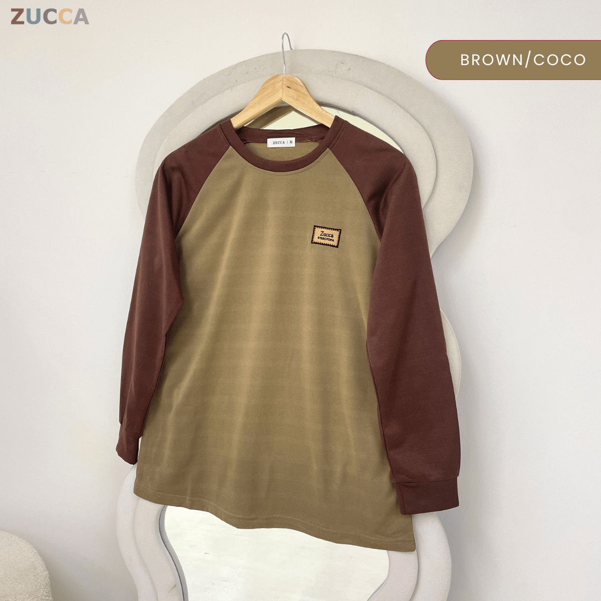 ZUCCA JAMIE TOP KASUAL LENGAN PANJANG RAGLAN-MA096