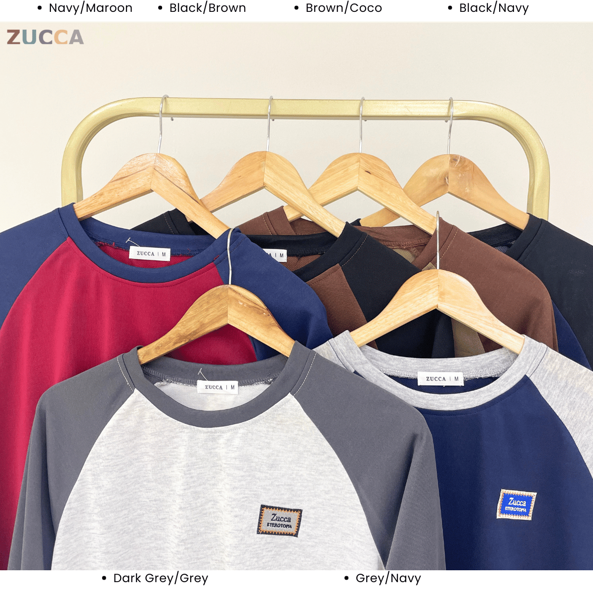 ZUCCA JAMIE TOP KASUAL LENGAN PANJANG RAGLAN-MA096