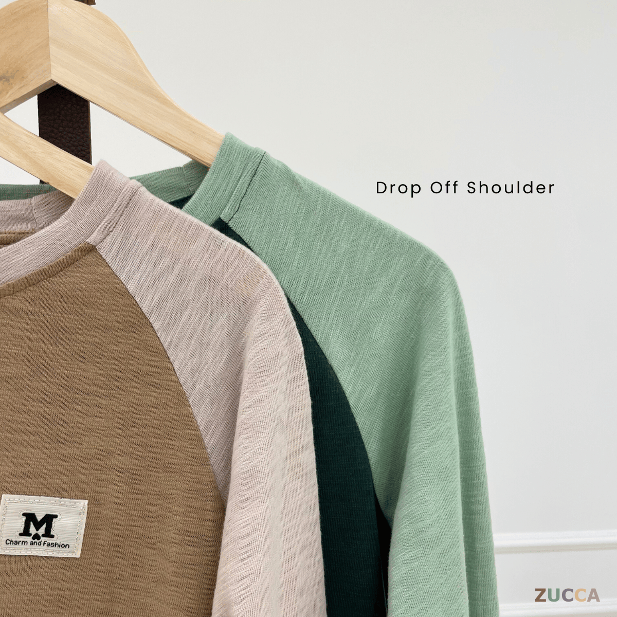 ZUCCA JAMIE TOP KASUAL LENGAN PANJANG RAGLAN-MA096