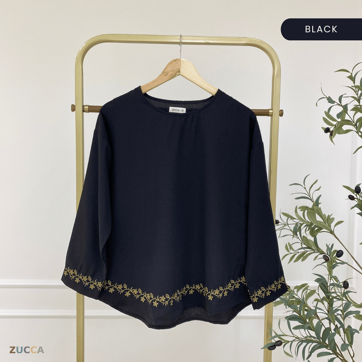 ZUCCA SUHADA FLORAL ELEGANCE EMBROIDERED BLOUSE -MA098 Blouses