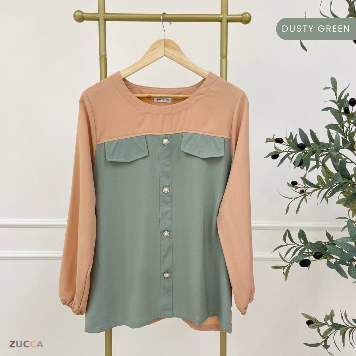 ZUCCA MADDIE DWI TONE BLOUSE -MA099