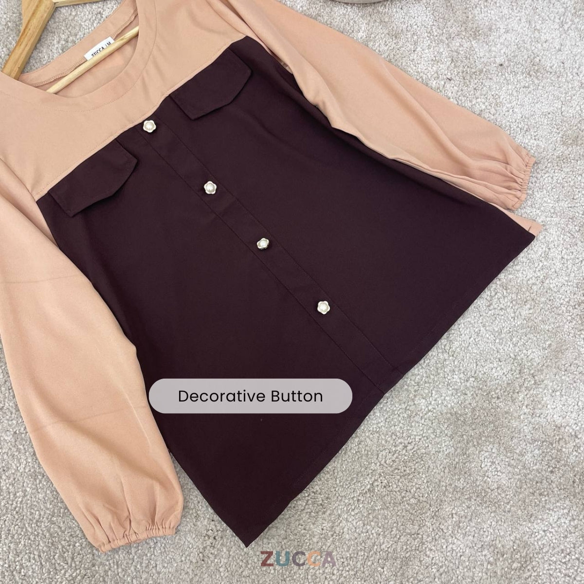 ZUCCA MADDIE DWI TONE BLOUSE -MA099