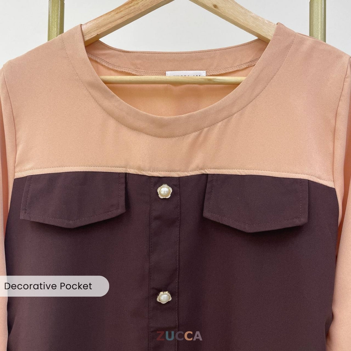 ZUCCA MADDIE DWI TONE BLOUSE -MA099
