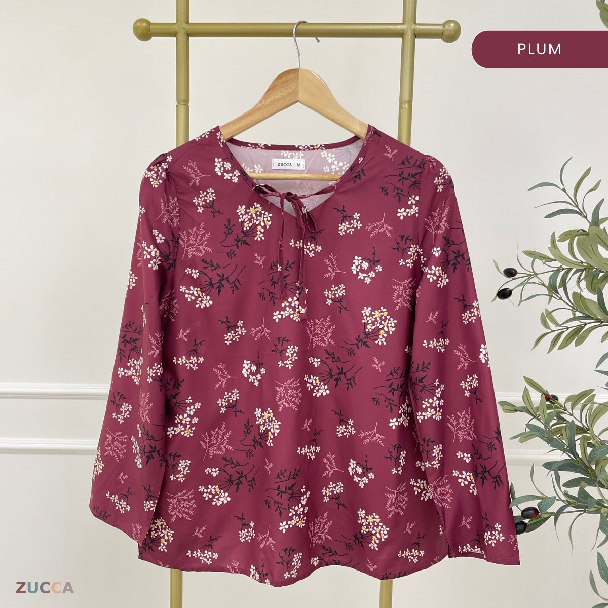 ZUCCA PRITA WOMEN KASUAL BLOUSE FLORAL LENGAN PANJANG - MA100