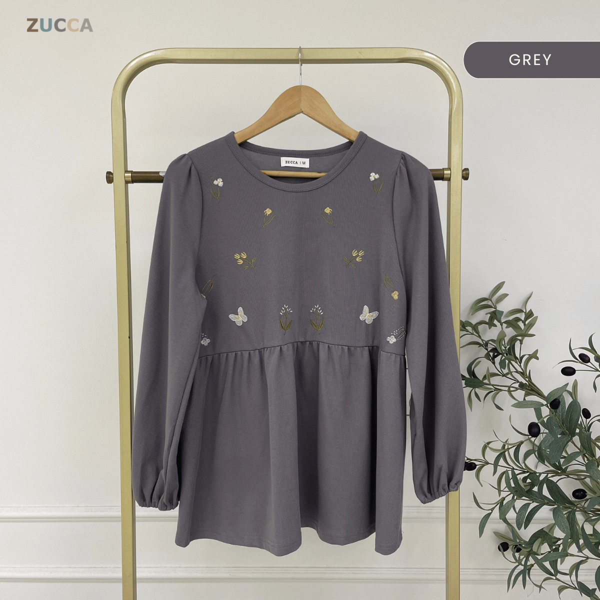 ZUCCA FAHIZA DOLLY BLOUSE PEREMPUAN EMBROIDERED FLOWER - MA101