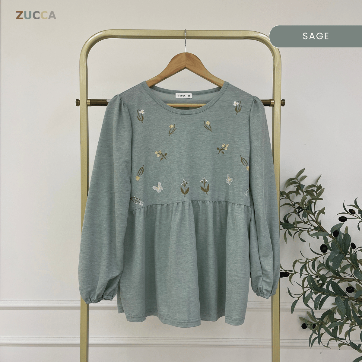 ZUCCA ARLIZA DOLLY BLOUSE PEREMPUAN EMBROIDERED FLOWER - MA101