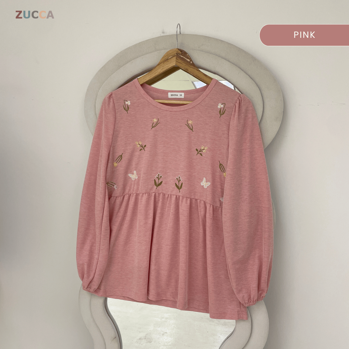 ZUCCA ARLIZA DOLLY BLOUSE EMBROIDERED FLOWER - MA101