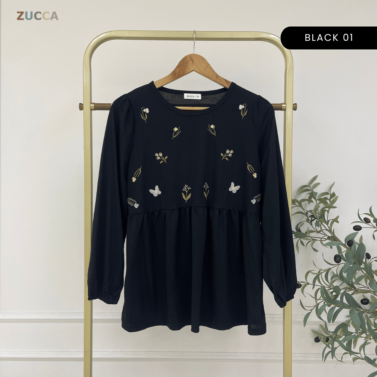 ZUCCA ARLIZA DOLLY BLOUSE PEREMPUAN EMBROIDERED FLOWER - MA101